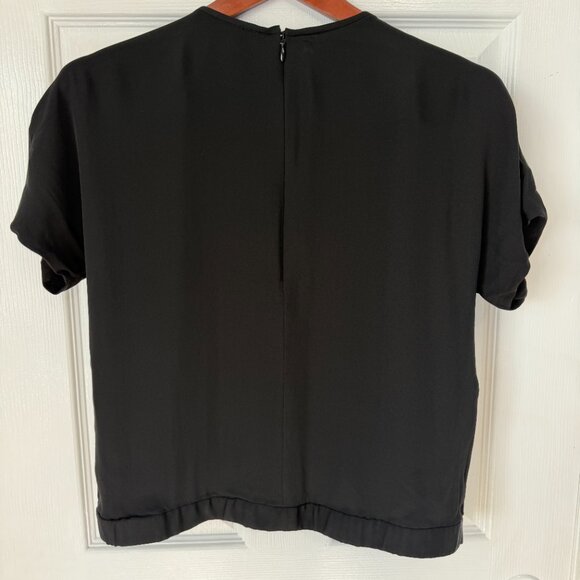 Theory Elevated Basic Silk Wrap V-Neck Top Small - Picture 2 of 7